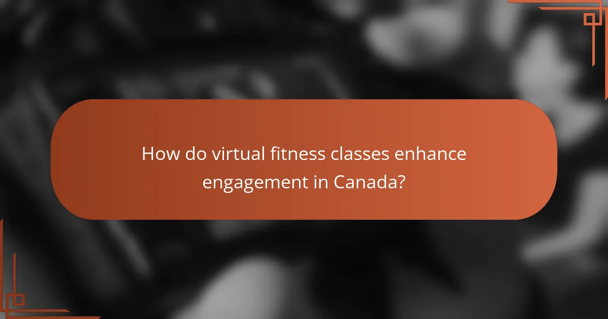 How do virtual fitness classes enhance engagement in Canada?